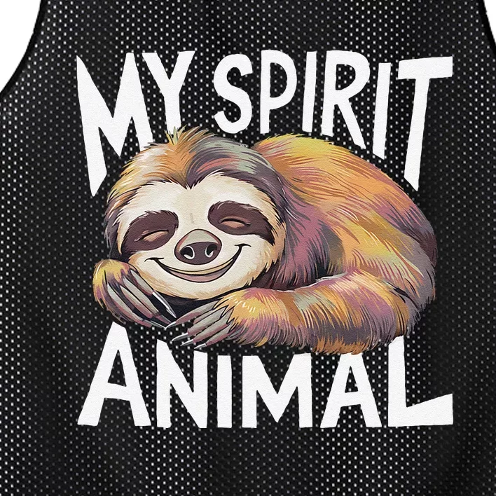 Sloth My Spirit Animal Mesh Reversible Basketball Jersey Tank