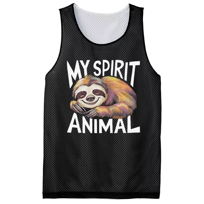 Sloth My Spirit Animal Mesh Reversible Basketball Jersey Tank