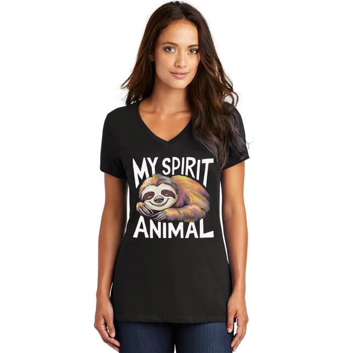 Sloth My Spirit Animal Women's V-Neck T-Shirt