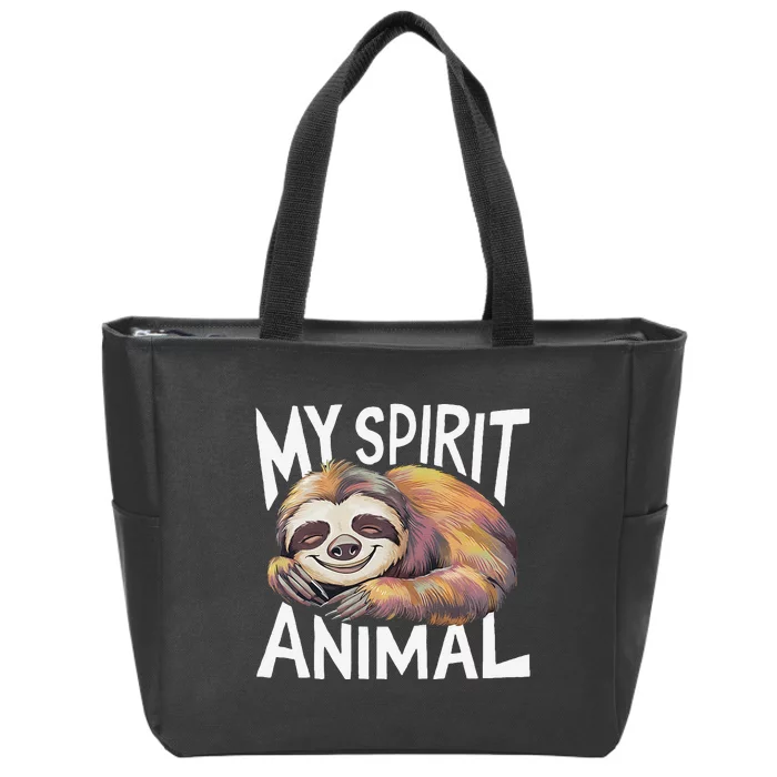 Sloth My Spirit Animal Zip Tote Bag