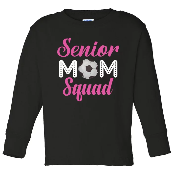 Senior Mom Squad Football Graphic Toddler Long Sleeve Shirt