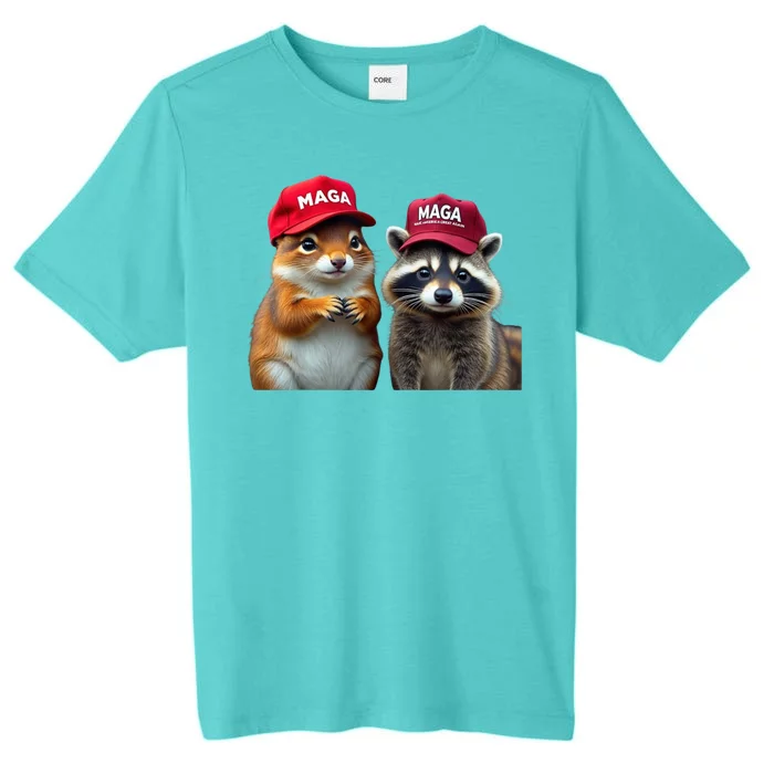 Social Media Star Peanut Squirrel And Fred Raccoon Maga ChromaSoft Performance T-Shirt