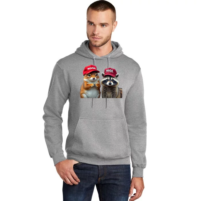 Social Media Star Peanut Squirrel And Fred Raccoon Maga Tall Hoodie