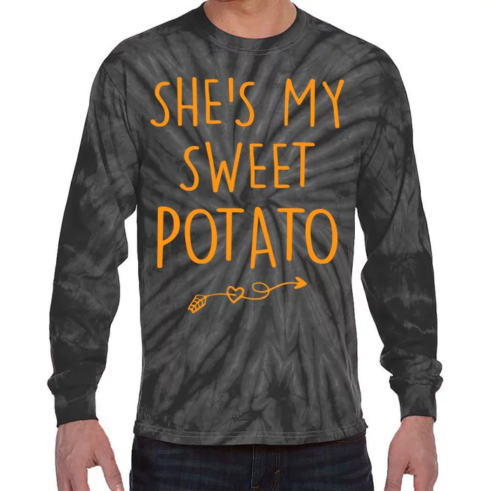 SheS My Sweet Potato I Yam Set Couples Thanksgiving Tie-Dye Long Sleeve Shirt