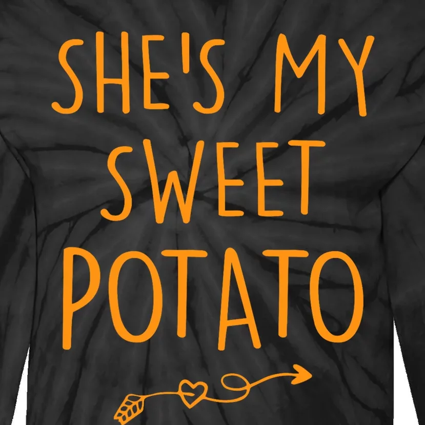 SheS My Sweet Potato I Yam Set Couples Thanksgiving Tie-Dye Long Sleeve Shirt