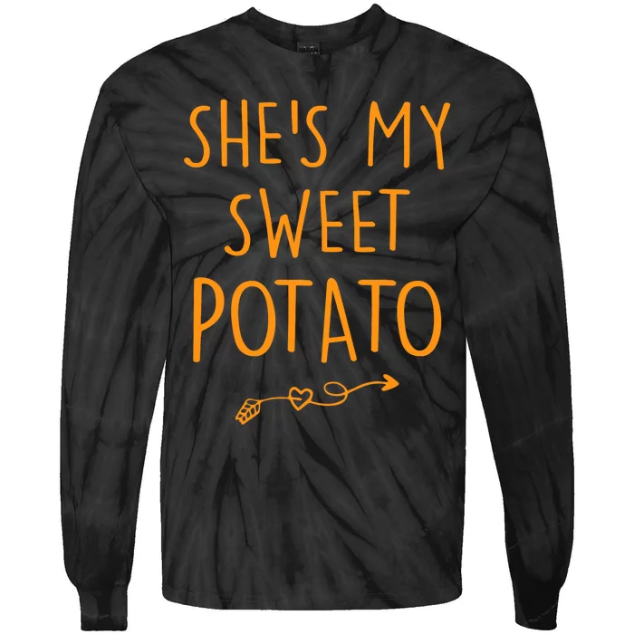 SheS My Sweet Potato I Yam Set Couples Thanksgiving Tie-Dye Long Sleeve Shirt