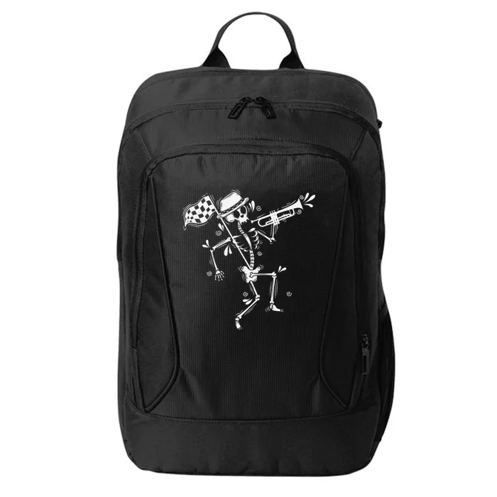 Ska Music Skeleton With Trumpet Jazz Music Style City Backpack