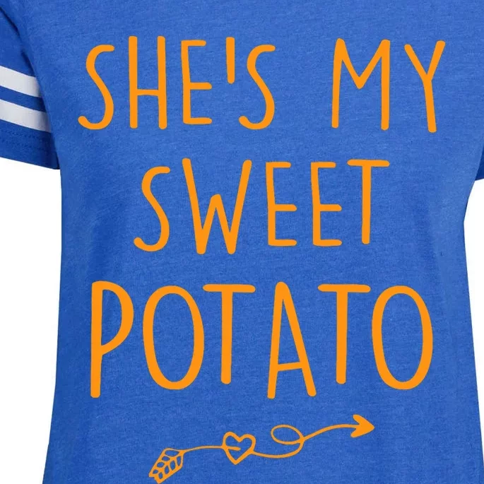 SheS My Sweet Potato I Yam Set Couples Thanksgiving Enza Ladies Jersey Football T-Shirt