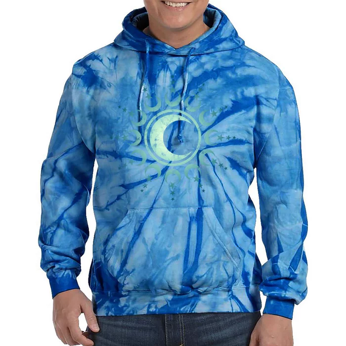 Sun Moon Stars Dala Yoga Spirituality Magic Wicca Sky Cool Gift Tie Dye Hoodie