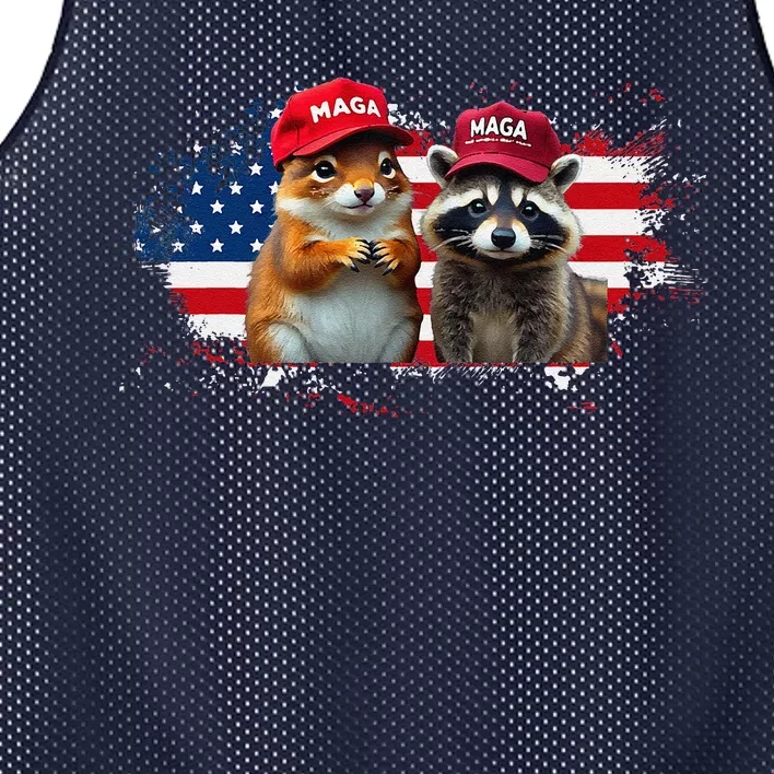 Social Media Star Peanut The Squirrel & Fred The Raccoon Mesh Reversible Basketball Jersey Tank