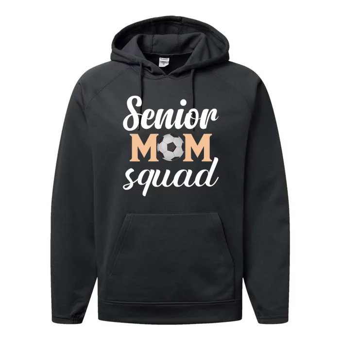 Senior Mom Squad Football Graphic Performance Fleece Hoodie