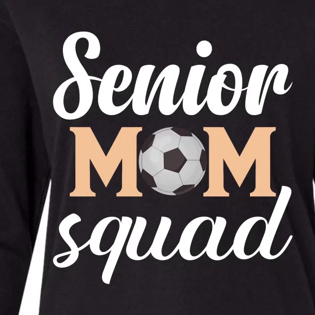 Senior Mom Squad Football Graphic Womens Cotton Relaxed Long Sleeve T-Shirt