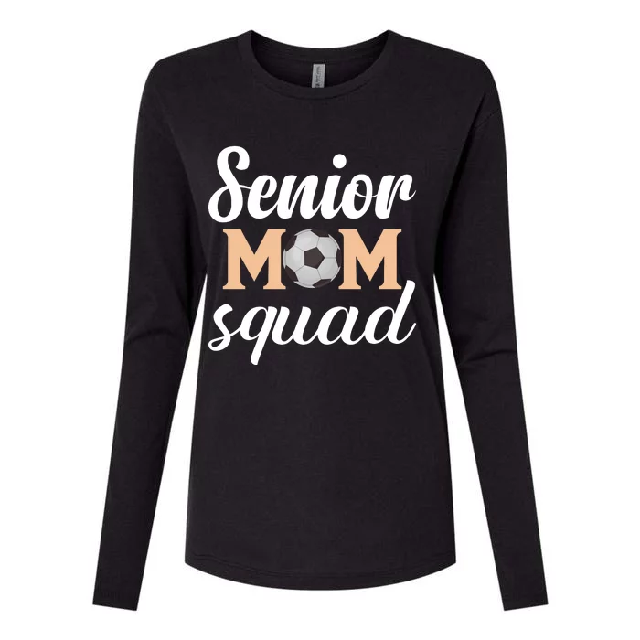 Senior Mom Squad Football Graphic Womens Cotton Relaxed Long Sleeve T-Shirt