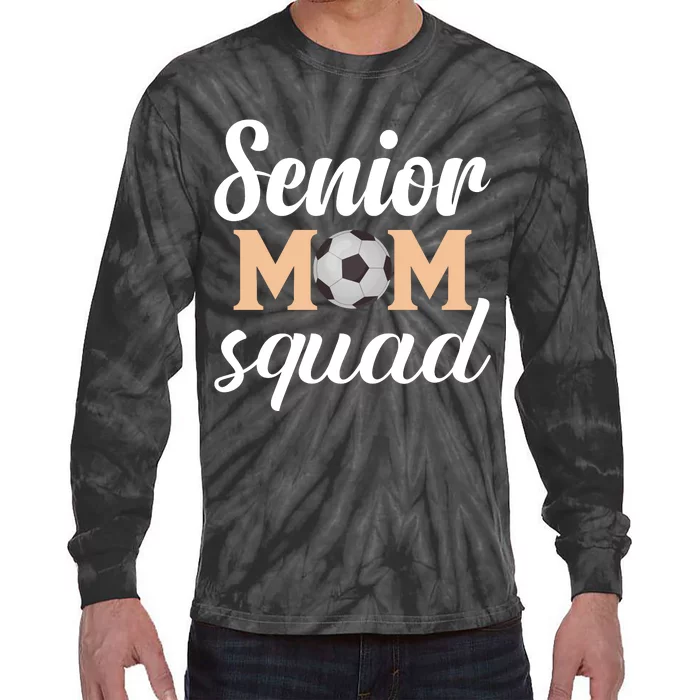 Senior Mom Squad Football Graphic Tie-Dye Long Sleeve Shirt