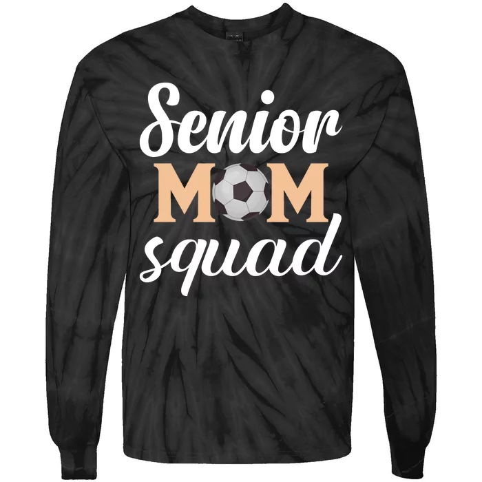 Senior Mom Squad Football Graphic Tie-Dye Long Sleeve Shirt