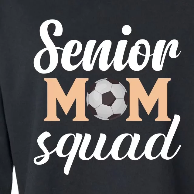 Senior Mom Squad Football Graphic Cropped Pullover Crew