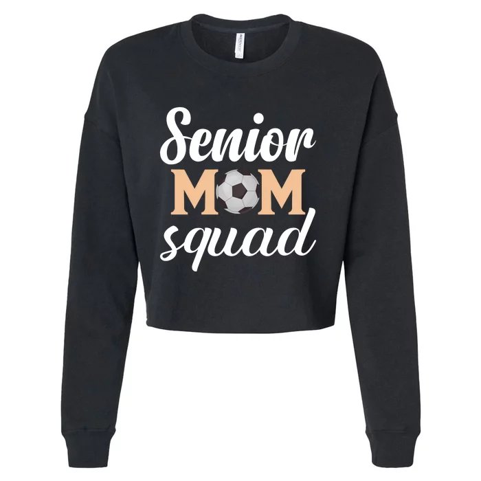 Senior Mom Squad Football Graphic Cropped Pullover Crew