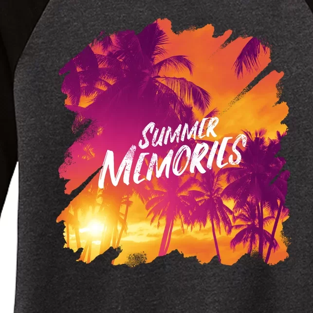 Summer Memories Sunset Beach Women's Tri-Blend 3/4-Sleeve Raglan Shirt