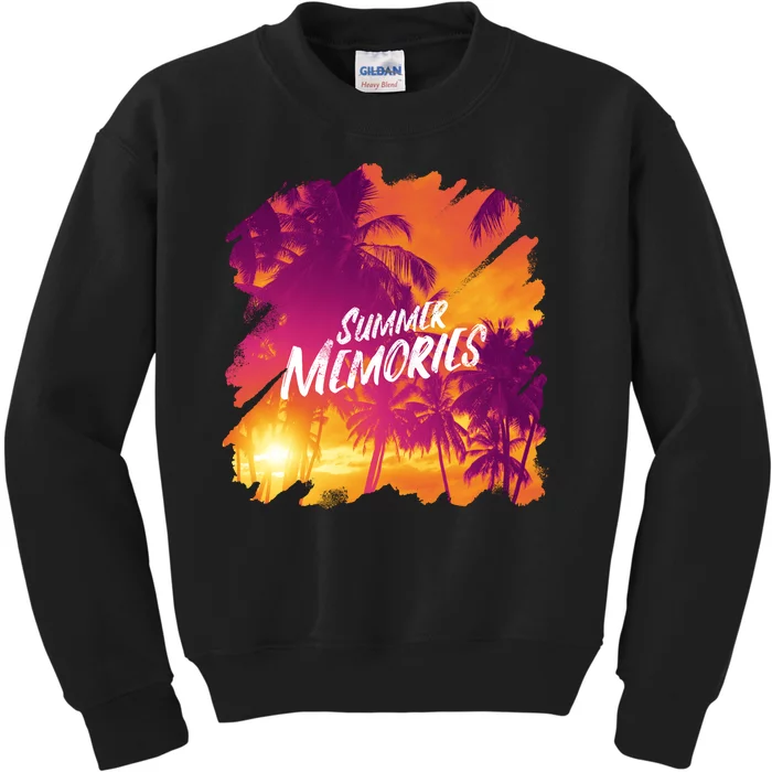 Summer Memories Sunset Beach Kids Sweatshirt