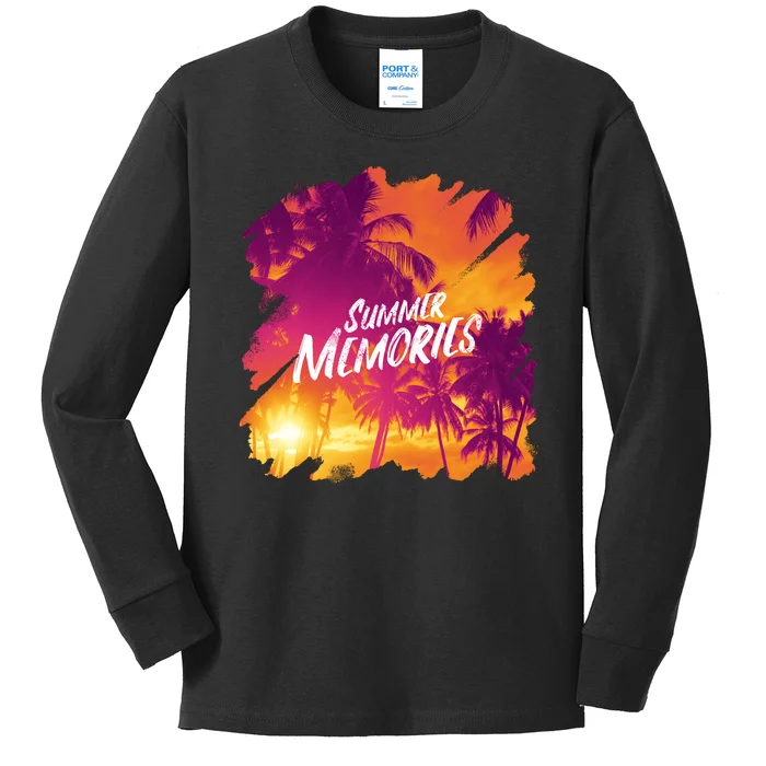 Summer Memories Sunset Beach Kids Long Sleeve Shirt