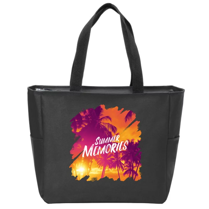 Summer Memories Sunset Beach Zip Tote Bag