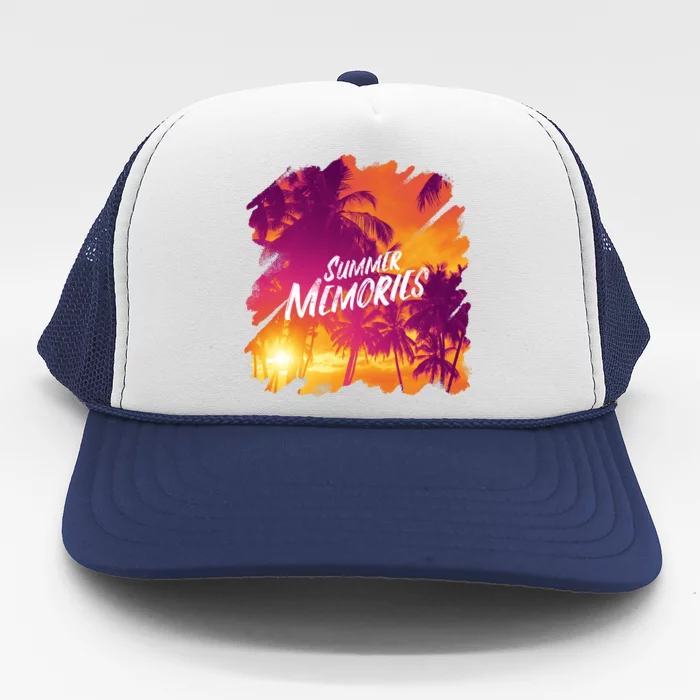 Summer Memories Sunset Beach Trucker Hat