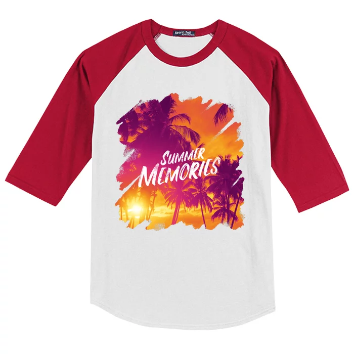 Summer Memories Sunset Beach Kids Colorblock Raglan Jersey