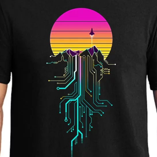 Synth Mountain Sunrise Pajama Set