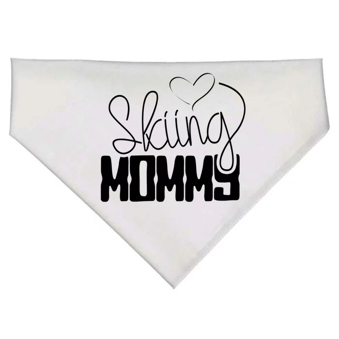 Skiing Mommy Ski Skier Mother Mom Gift USA-Made Doggie Bandana