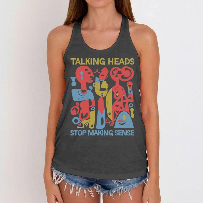 Stop Making Sensee Talking Heads Retro Funny Women's Knotted Racerback Tank