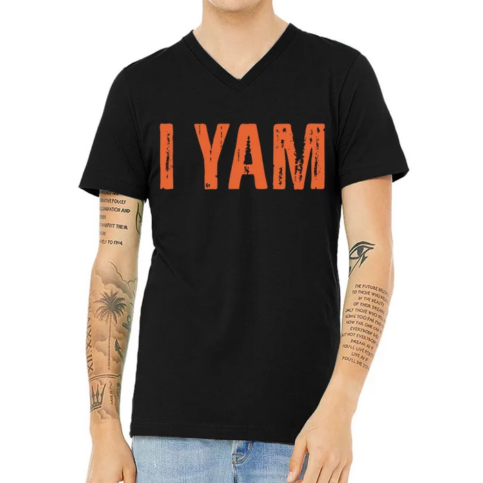 SheS My Sweet Potato I Yam Funny Set Couples Thanksgiving V-Neck T-Shirt