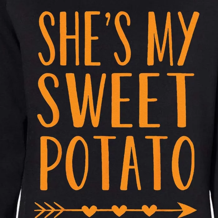 Shes My Sweet Potato Thanksgiving Halloween Matching Couple Womens California Wash Sweatshirt