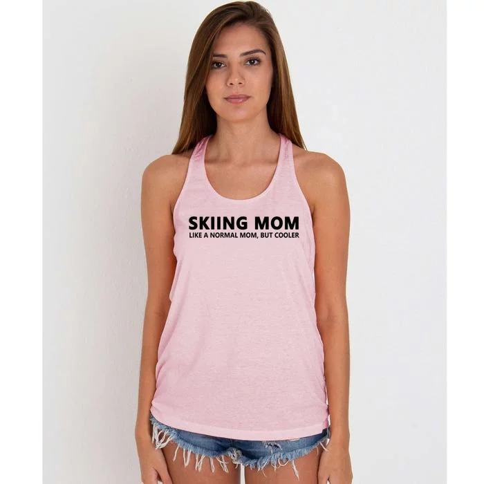 Skiing Mother Skiing Mom Cute Gift Women's Knotted Racerback Tank