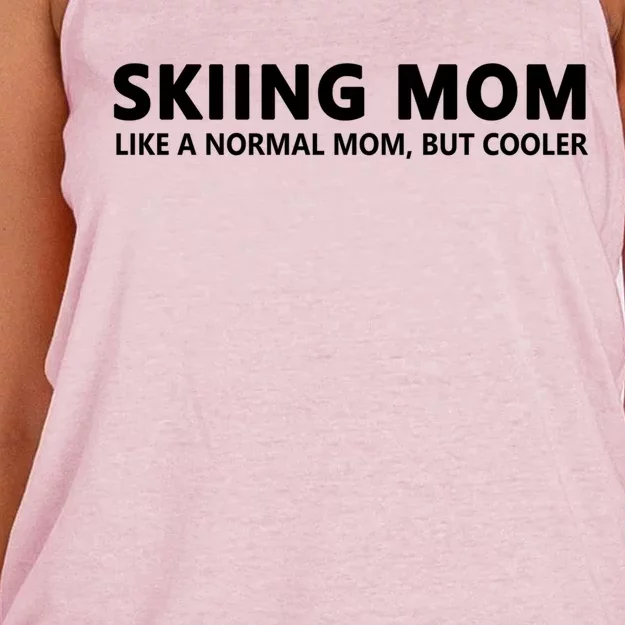 Skiing Mother Skiing Mom Cute Gift Women's Knotted Racerback Tank