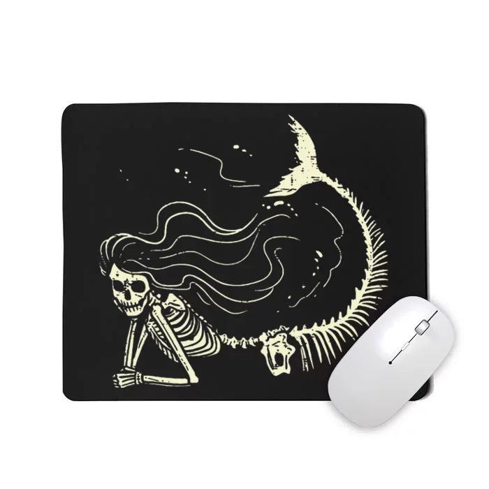 Spooky Mermaid Skeleton Halloween Costume for All Ages Mousepad