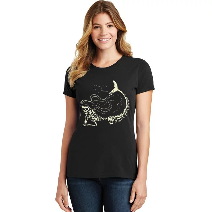 Spooky Mermaid Skeleton Halloween Costume for All Ages Women's T-Shirt