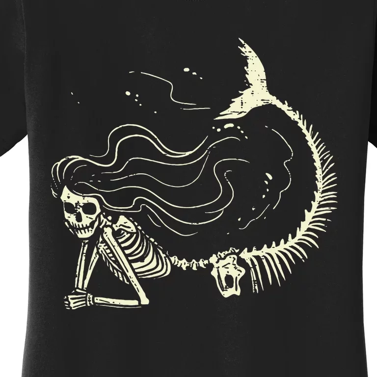 Spooky Mermaid Skeleton Halloween Costume for All Ages Women's T-Shirt