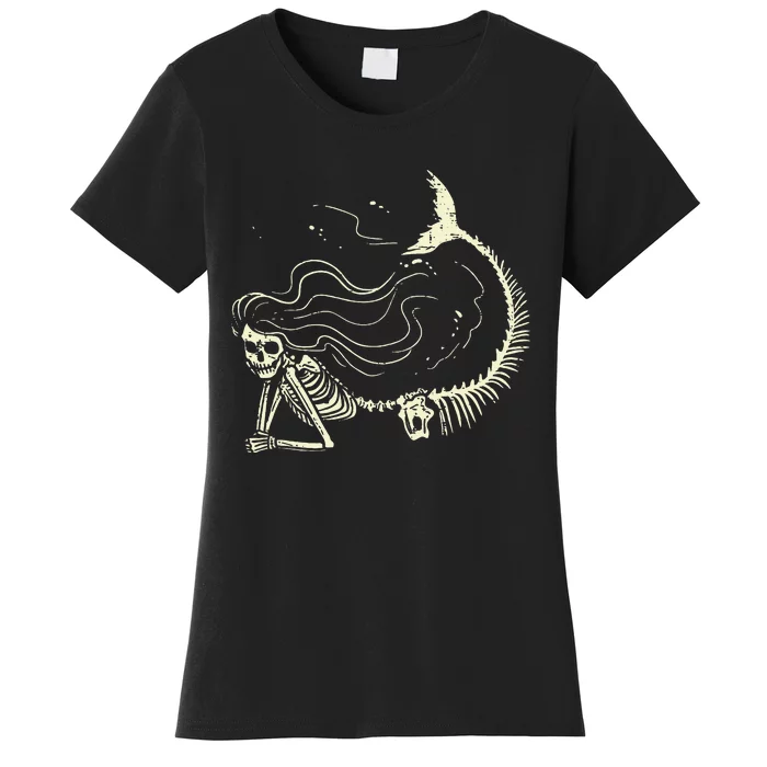 Spooky Mermaid Skeleton Halloween Costume for All Ages Women's T-Shirt