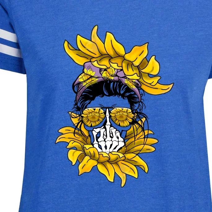 Skull Mom Sunflower Mother's Day Gift Enza Ladies Jersey Football T-Shirt