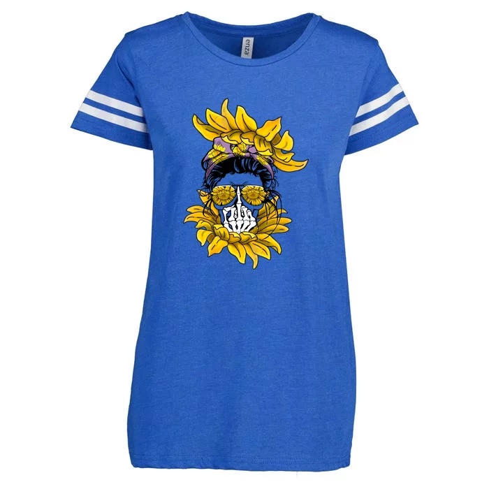 Skull Mom Sunflower Mother's Day Gift Enza Ladies Jersey Football T-Shirt