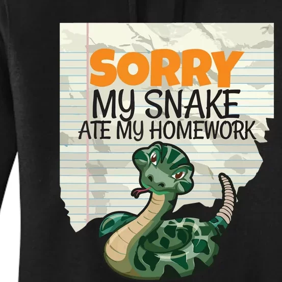 Sorry My Snake Ate My Homework Teacher School Women's Pullover Hoodie