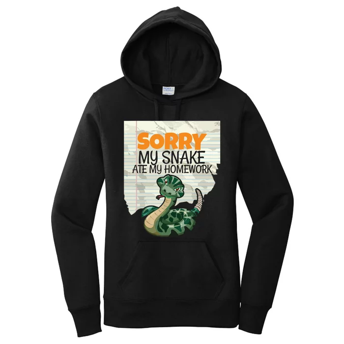 Sorry My Snake Ate My Homework Teacher School Women's Pullover Hoodie