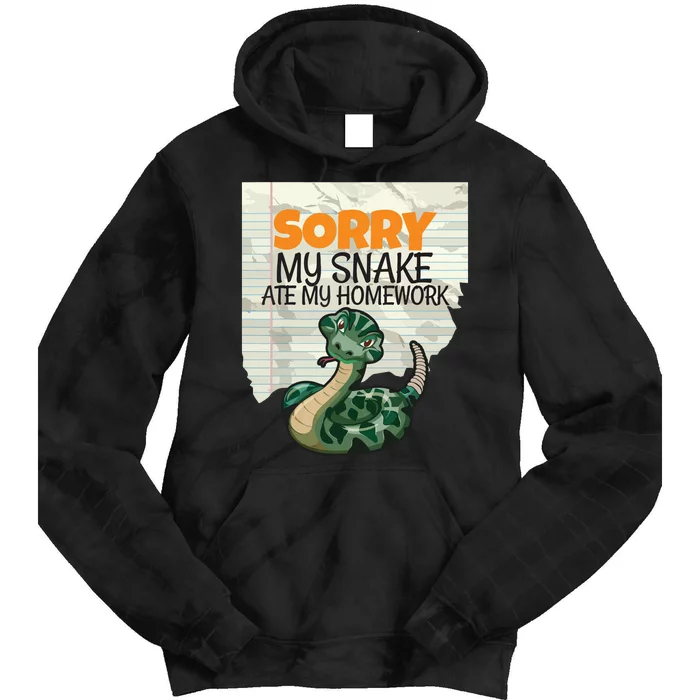 Sorry My Snake Ate My Homework Teacher School Tie Dye Hoodie