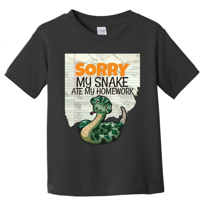 Sorry My Snake Ate My Homework Teacher School Toddler T-Shirt