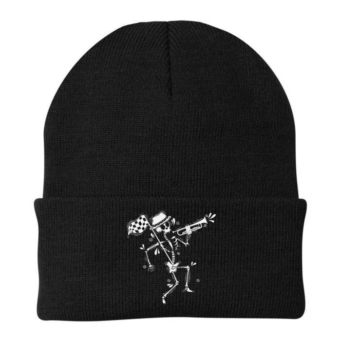 Ska Music Skeleton With Trumpet Jazz Music Style Knit Cap Winter Beanie