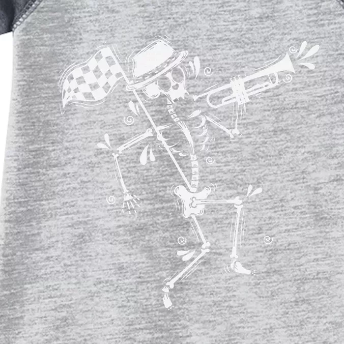 Ska Music Skeleton With Trumpet Jazz Music Style Infant Baby Jersey Bodysuit