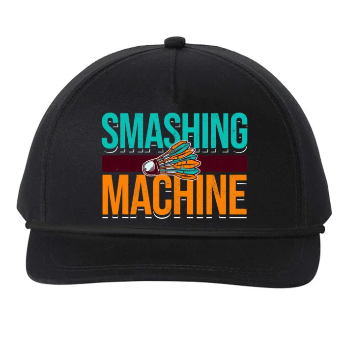 Smashing Machine Shuttlecock Retro Birdie Badminton Snapback Five-Panel Rope Hat