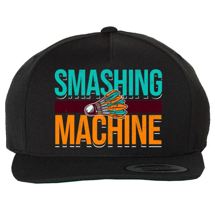 Smashing Machine Shuttlecock Retro Birdie Badminton Wool Snapback Cap