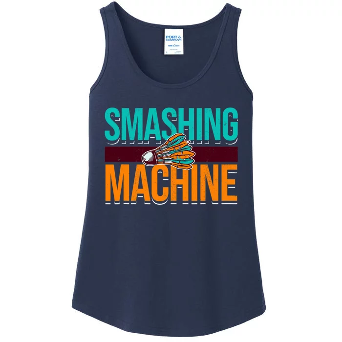 Smashing Machine Shuttlecock Retro Birdie Badminton Ladies Essential Tank