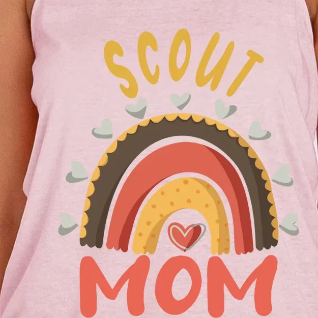 Scout Mom Scouting Gear Cub Camping Lover Great Gift Women's Knotted Racerback Tank